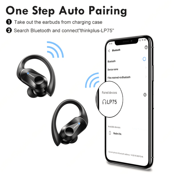 Audífonos Bluetooth Lenovo Lp75 TWS - Imagen 2