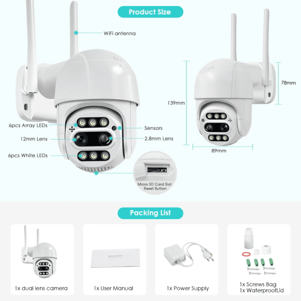 Camara De Vigilancia Besder 4k Con Zoom - Imagen 4